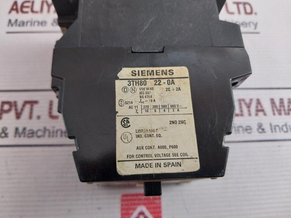 Siemens 3Th80 Control Relay 22-0A