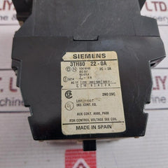 Siemens 3Th80 Control Relay 22-0A