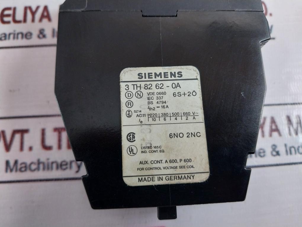 Siemens 3Th8262-0A Contactor Control Relay