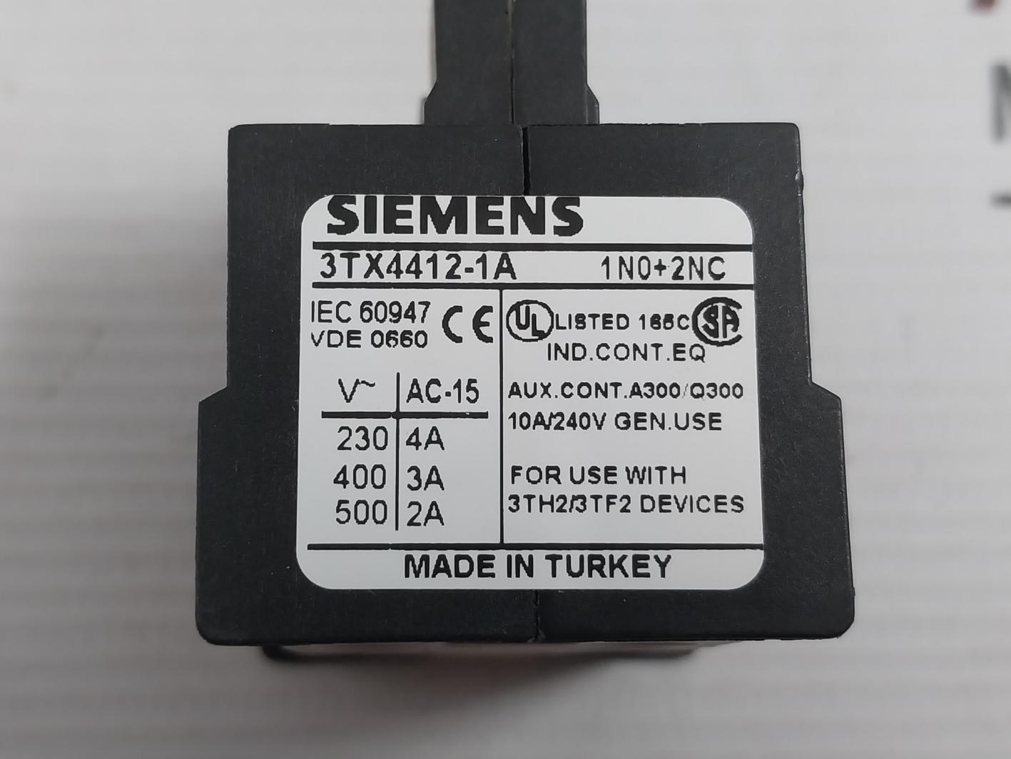 Siemens 3Tx4 412-1A Auxiliary Contact Block