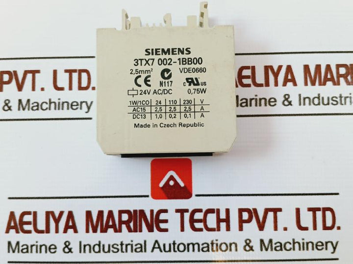 Siemens 3Tx7 002-1Bb00 24V Ac/Dc Relay 0.75W 2.5Mm2 &nbsp;509618Eqq