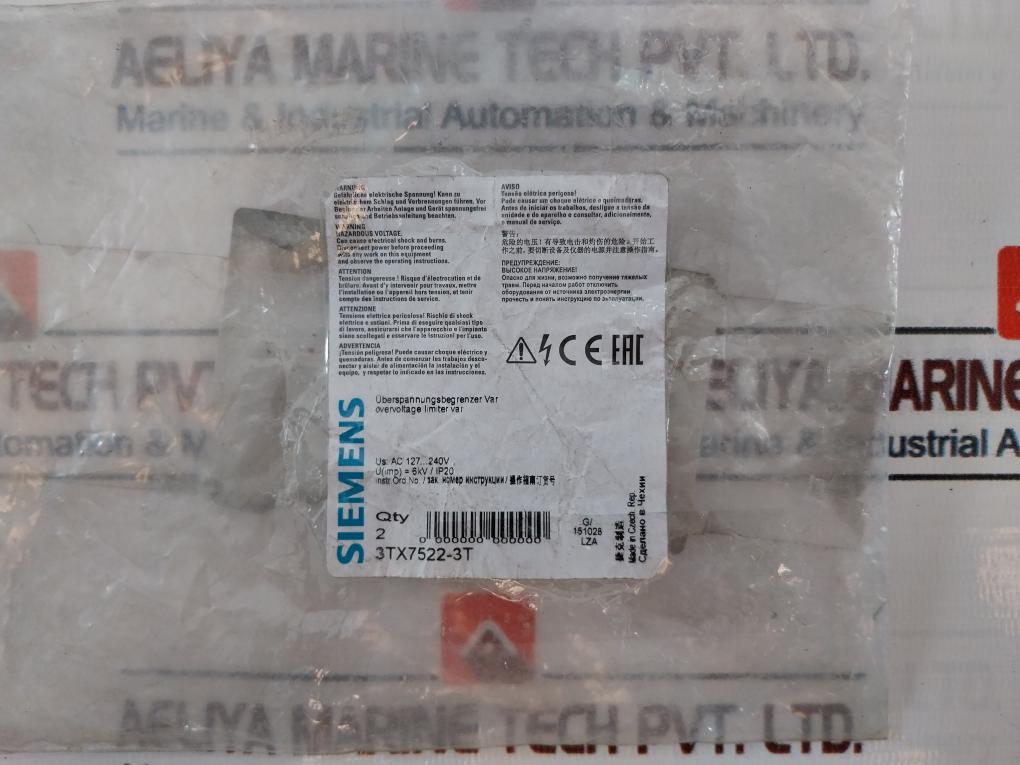 Siemens 3Tx7522-3T Surge Suppressor Ac 127…240V