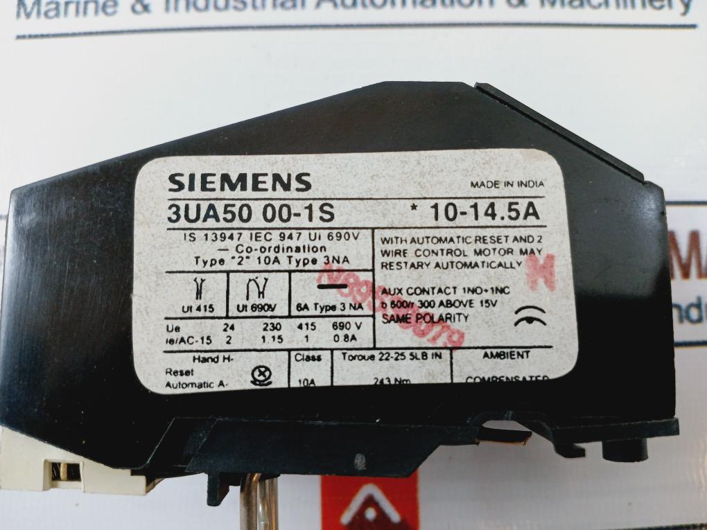 Siemens 3Ua50 00-1S Thermal Overload Relay