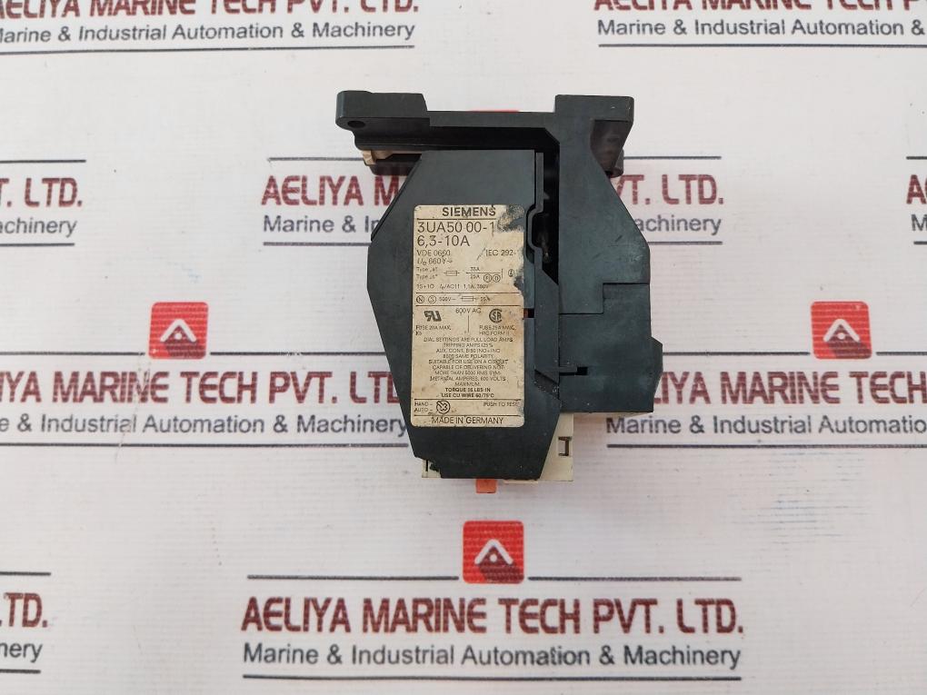 Siemens 3Ua50 Thermal Overload Relay 25A 500V