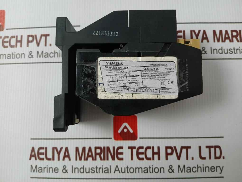 Siemens 3Ua52 00-1G Bimetal Relay With Single Phasing Prevention 221833312