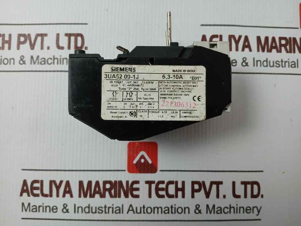 Siemens 3Ua52 00-1J Solid State Overload Relay 415V/690V 10A