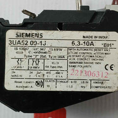 Siemens 3Ua52 00-1J Solid State Overload Relay 415V/690V 10A