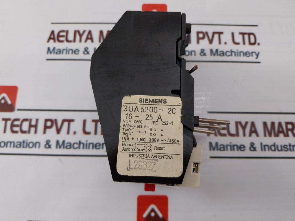 Siemens 3Ua5200-2C Thermal Overload Relay 16-25A – Aeliya Marine Tech