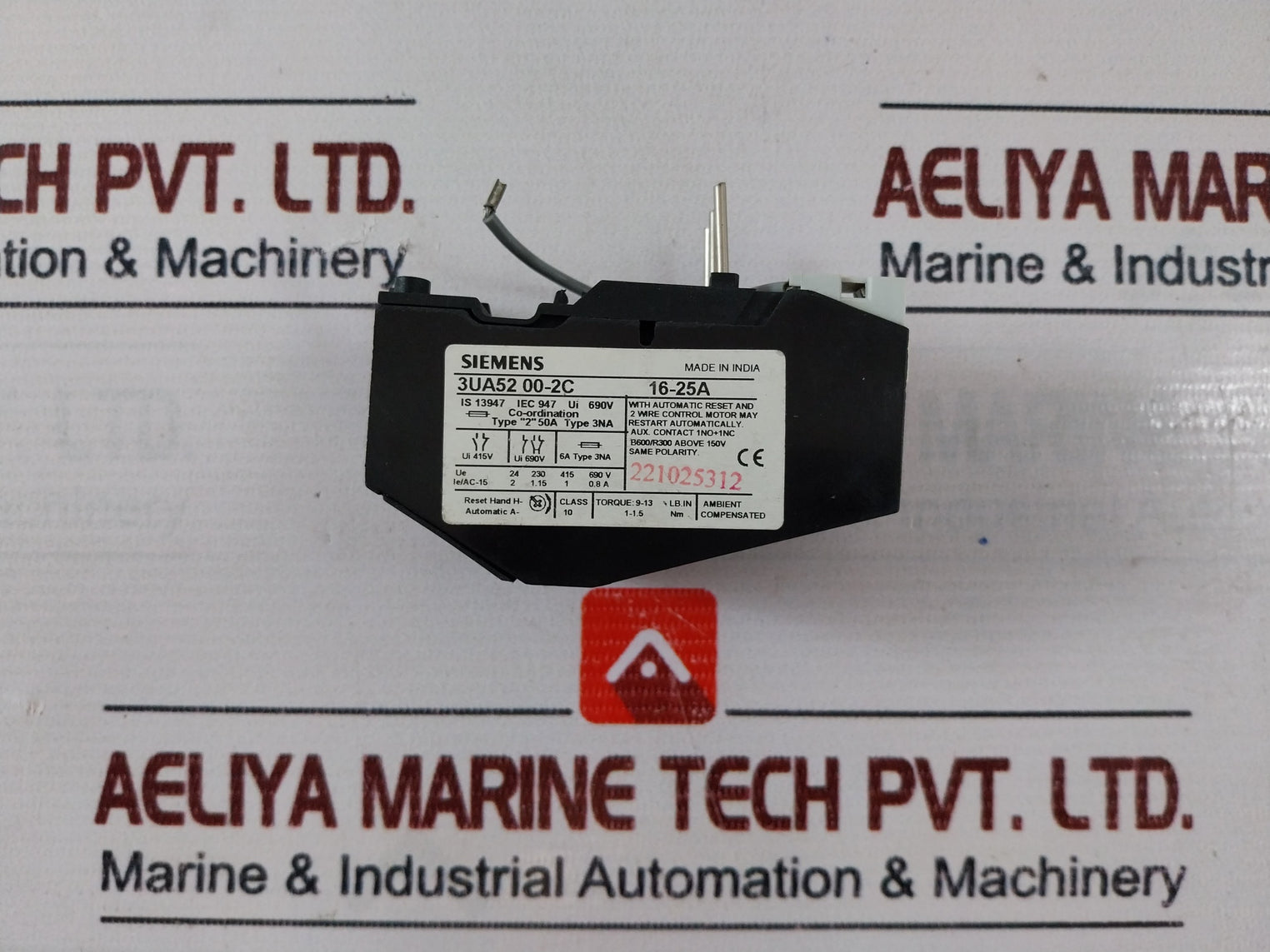 Siemens 3Ua52 00-2C Thermal Overload Relay 16-25A Class 10