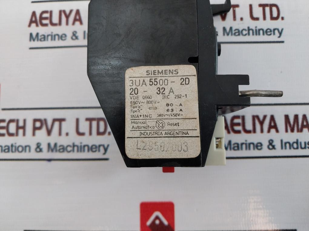 Siemens 3Ua5500-2D Overload Relay 20-32A 660V~