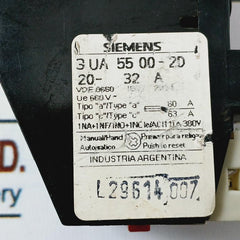 Siemens 3 Ua 55 00-2D Thermal Overload Relay 690V