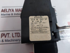 Siemens 3Ua58 00-2P Thermal Overload Relay 660V~ 50 – 60 A