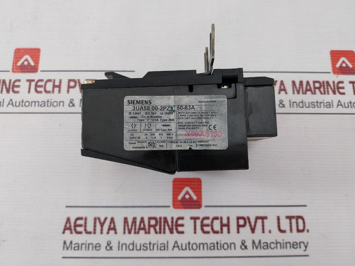 Siemens 3Ua5800-2Pz1 Thermal Overload Relay 1000Vac 10A 690V