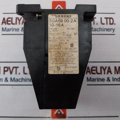 Siemens 3Ua59 00-2A Overload Relay 10-16A 600 Vac