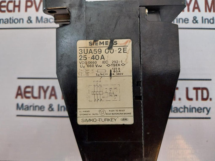 Siemens 3Ua59 00-2E Overload Relay Motor Control 660V~