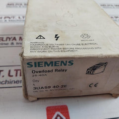 Siemens 3Ua59 40-2E Overload Relay 25-40A 3Zx1012-0Ua51-1Aa1
