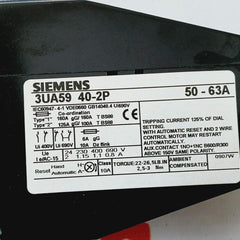 Siemens 3Ua59 40-2P Overload Relay 50-63A