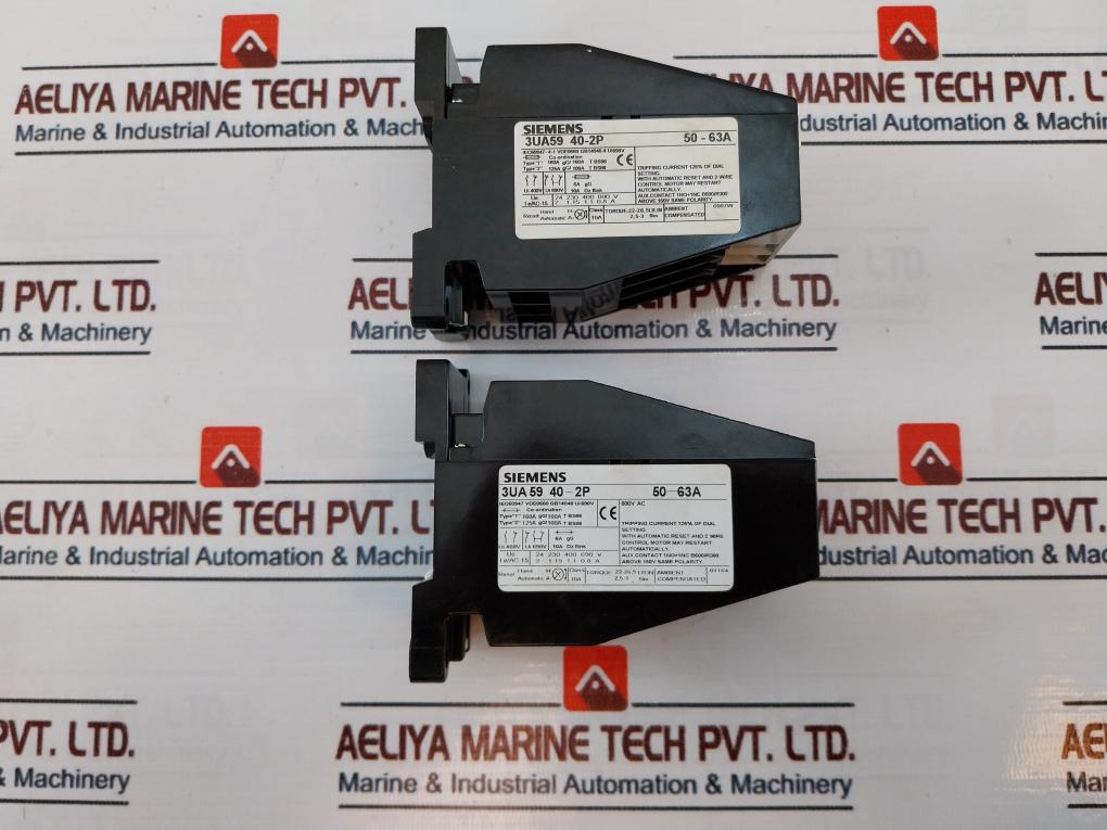 Siemens 3Ua59 40-2P Overload Relay 50-63A 600V Ac