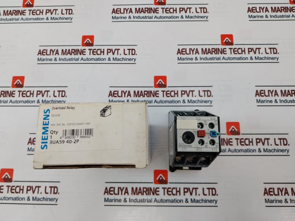 Siemens 3Ua59 40-2P Overload Relay 50-63A 600V Ac