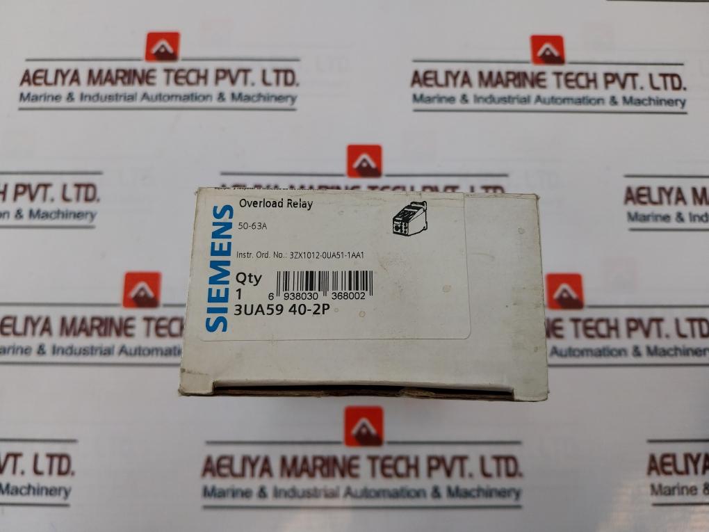 Siemens 3Ua59 40-2P Overload Relay 50-63A 600V Ac
