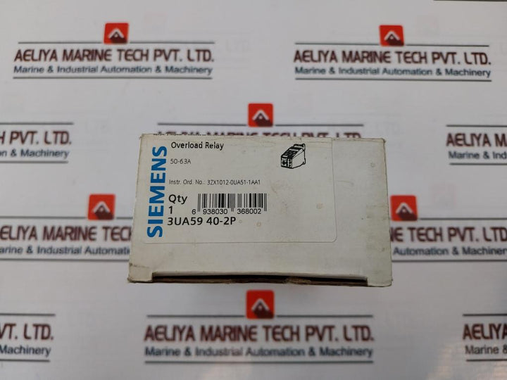 Siemens 3Ua59 40-2P Overload Relay 50-63A 600V Ac