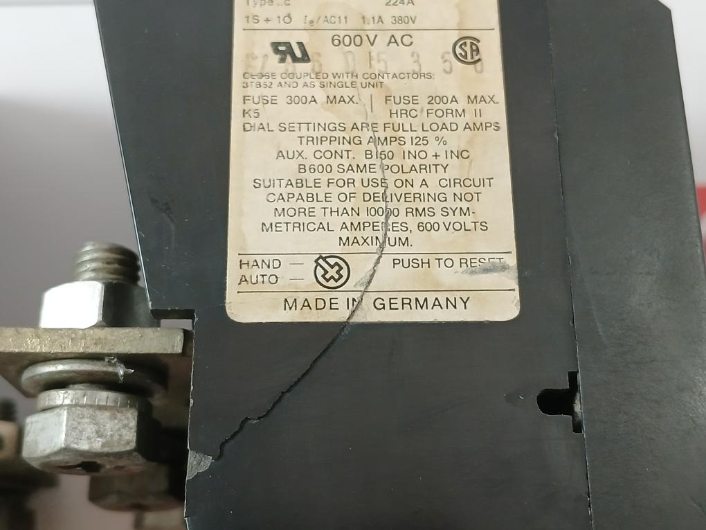 Siemens 3Ua62 00-3H Overload Relay Motor Control Ui 1000V 600V Ac M6-40