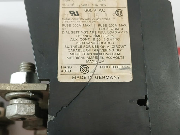Siemens 3Ua62 00-3H Overload Relay Motor Control Ui 1000V 600V Ac M6-40