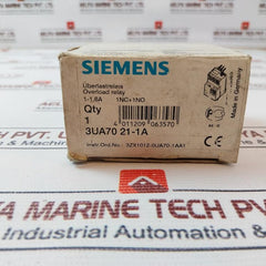 Siemens 3Ua7021-1A Overload Relay 600Vac
