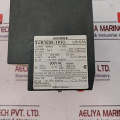 Siemens 3Ub1005-1Pf7 Overload Relay 600V Ac