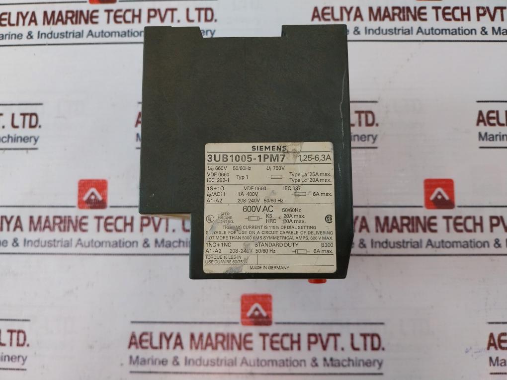 Siemens 3Ub1005-1Pm7 Solid State Overload Relay 600V Ac