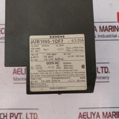 Siemens 3Ub1005-1Qf7 Overload Relay 600V Ac