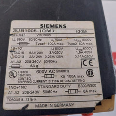 Siemens 3Ub1005-1Qm7 Electronic Overload Relay 6,3-25A