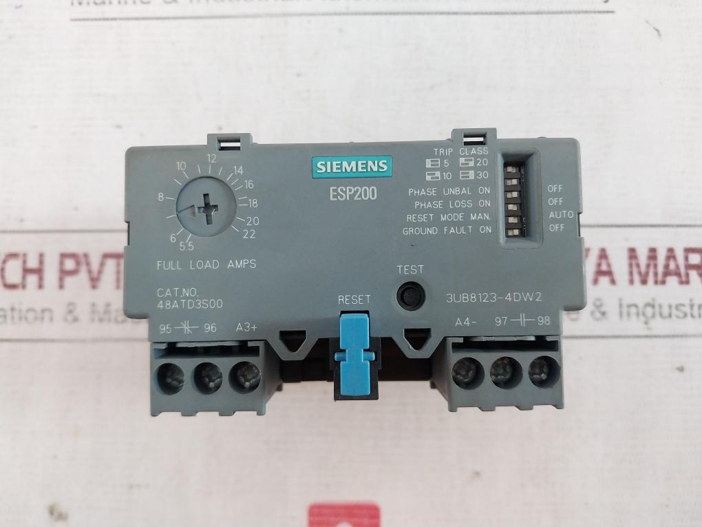 Siemens 3Ub8123-4Dw2 Solid State Overload Relay For Motor Protection 48Atd3S00