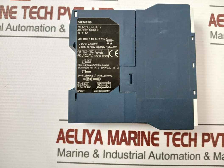Siemens 3Un2100-0Af7 Thermistor Motor Protection Relay 110-120V/50-60Hz