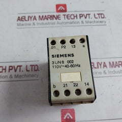 Siemens 3Un8 002 Thermal Motor Protection Unit 110V 40-60Hz