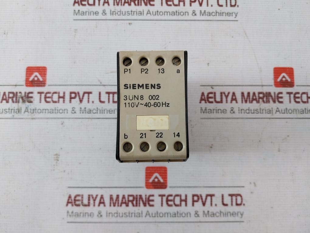 Siemens 3Un8 002 Thermal Motor Protection Unit 110V 40-60Hz 250V 0,2Amp 250Vdc