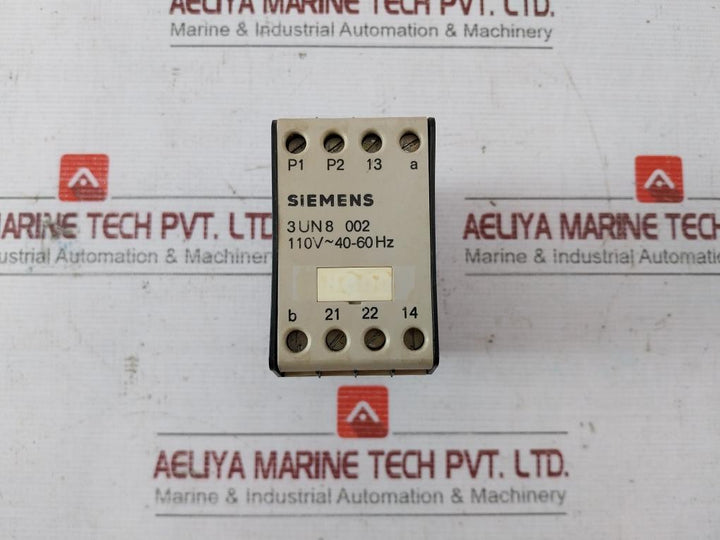 Siemens 3Un8 002 Thermal Motor Protection Unit 110V 40-60Hz 250V 0,2Amp 250Vdc