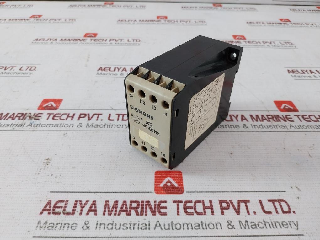 Siemens 3Un8 002 Thermal Motor Protection Unit 110V 40-60Hz 250V 0,2Amp 250Vdc