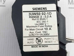 Siemens 3Uw50 02-1D Thermal Overload Relay 1A 500V