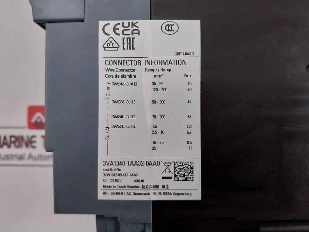 Siemens 3Va1340-1Aa32-0Aa0 Molded Case Circuit Breaker 800V Ac-23A
