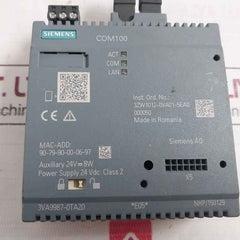 Siemens 3Va9987-0Ta20 Data Concentrator Com100 Accessory 24V 8W