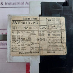 Siemens 3Ve1010-2G Motor Starter Protector 380V~10A
