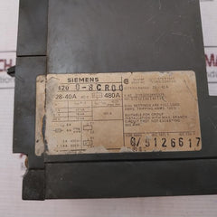 Siemens 3Ve4420 0-8Cr00 Circuit Breaker 56Amp 600Vac