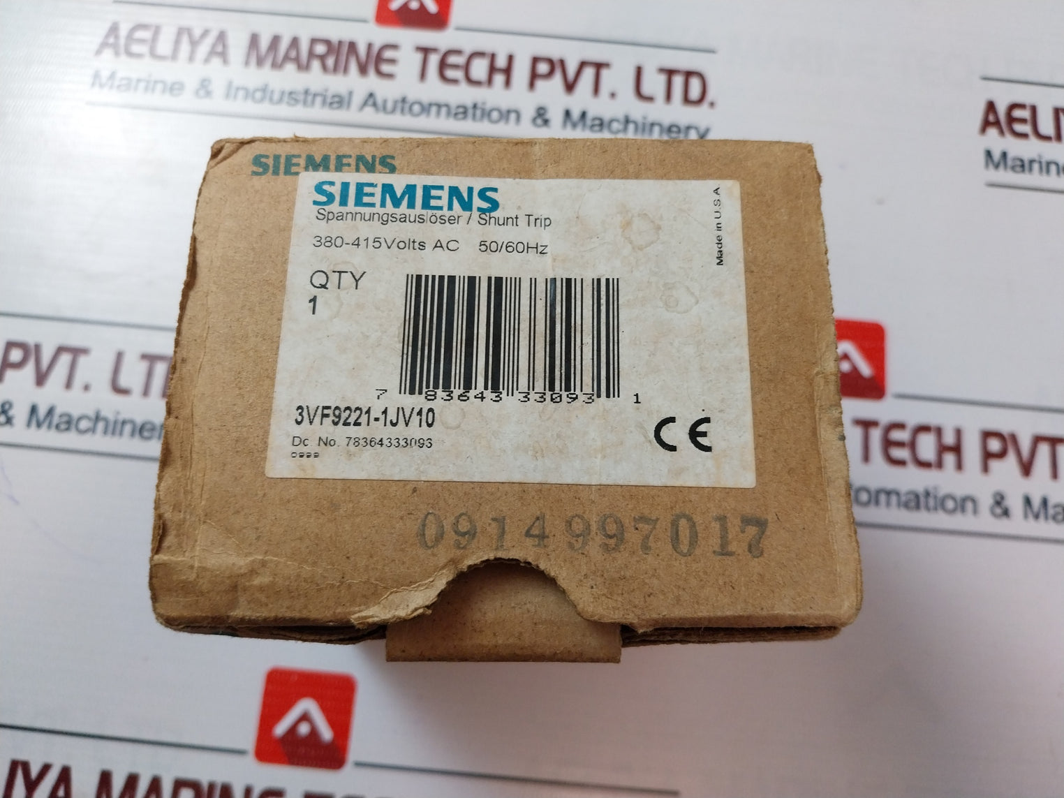 Siemens 3Vf9221-1Jv10 Auxiliary Switch/ Shunt Trip 50/60Hz 380-415 Ac