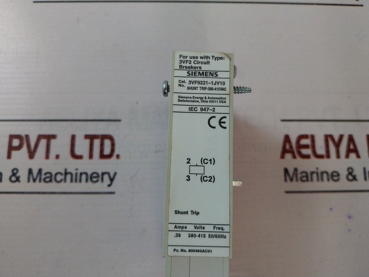 Siemens 3Vf9221-1Jv10 Auxiliary Switch/ Shunt Trip 50/60Hz 380-415 Ac