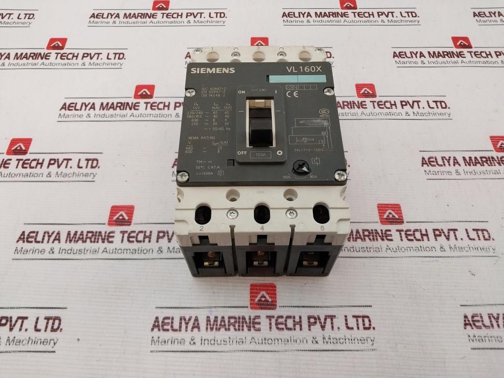 Siemens 3Vl1710-1Dd36-0Aa0 Circuit Breaker 50/60Hz