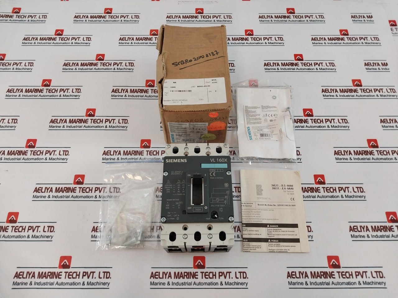 Siemens 3Vl1716-1Dd36-0Aa0 Sentron Vl Circuit Breaker 3-pole 160A 50/60Hz