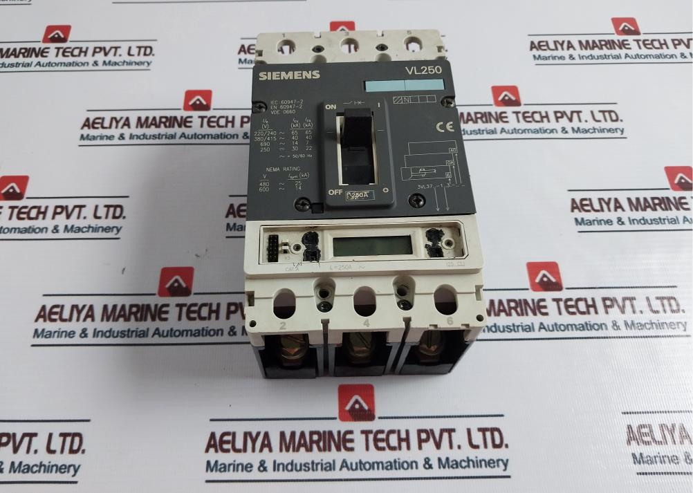 Siemens 3Vl3725-1Aa34-0Aa0 Circuit Breaker Vl250 250A