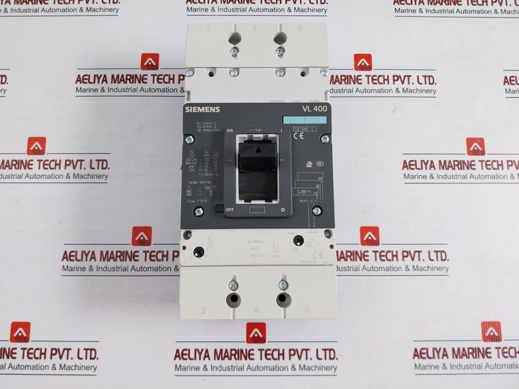 3Vl4740-2Dc36-0Aa0 Molded Case Circuit Breaker Siemens 415V 50/60 Hz
