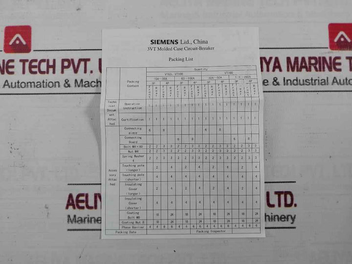 Siemens 3Vt8032-1Aa04-2Ga2 Molded Case Circuit Breaker 4 Pole 25Ka Vt63N 75% Icu